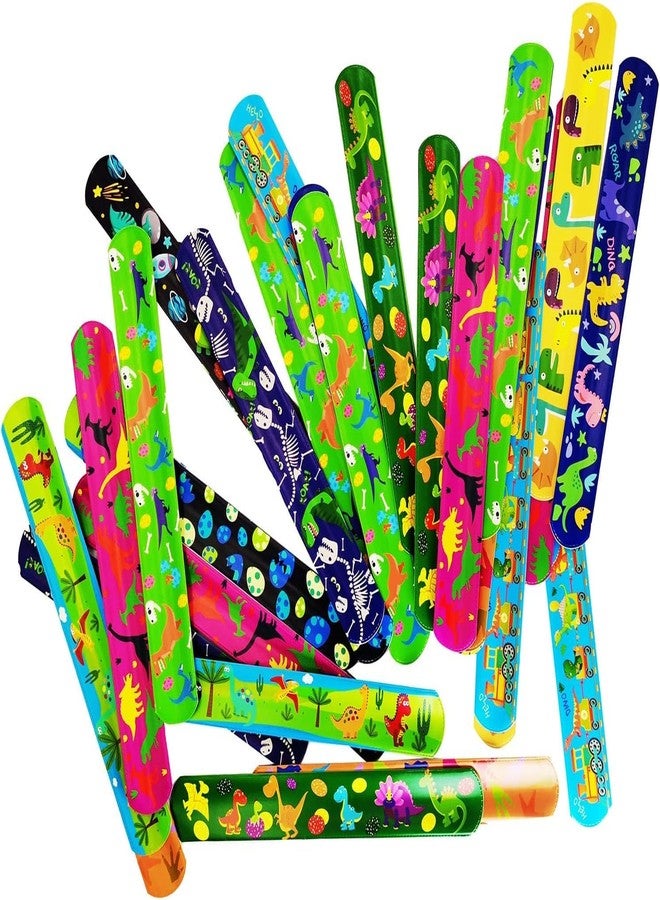 SILLYME 12pc slap bands for kids - Return Gifts Birthday Party For Kids - Best Birthday Return Gift For Kids 6-12 - return gift for kids age 6-10 10-12 (dinosaur theme 12pc) - Image 2